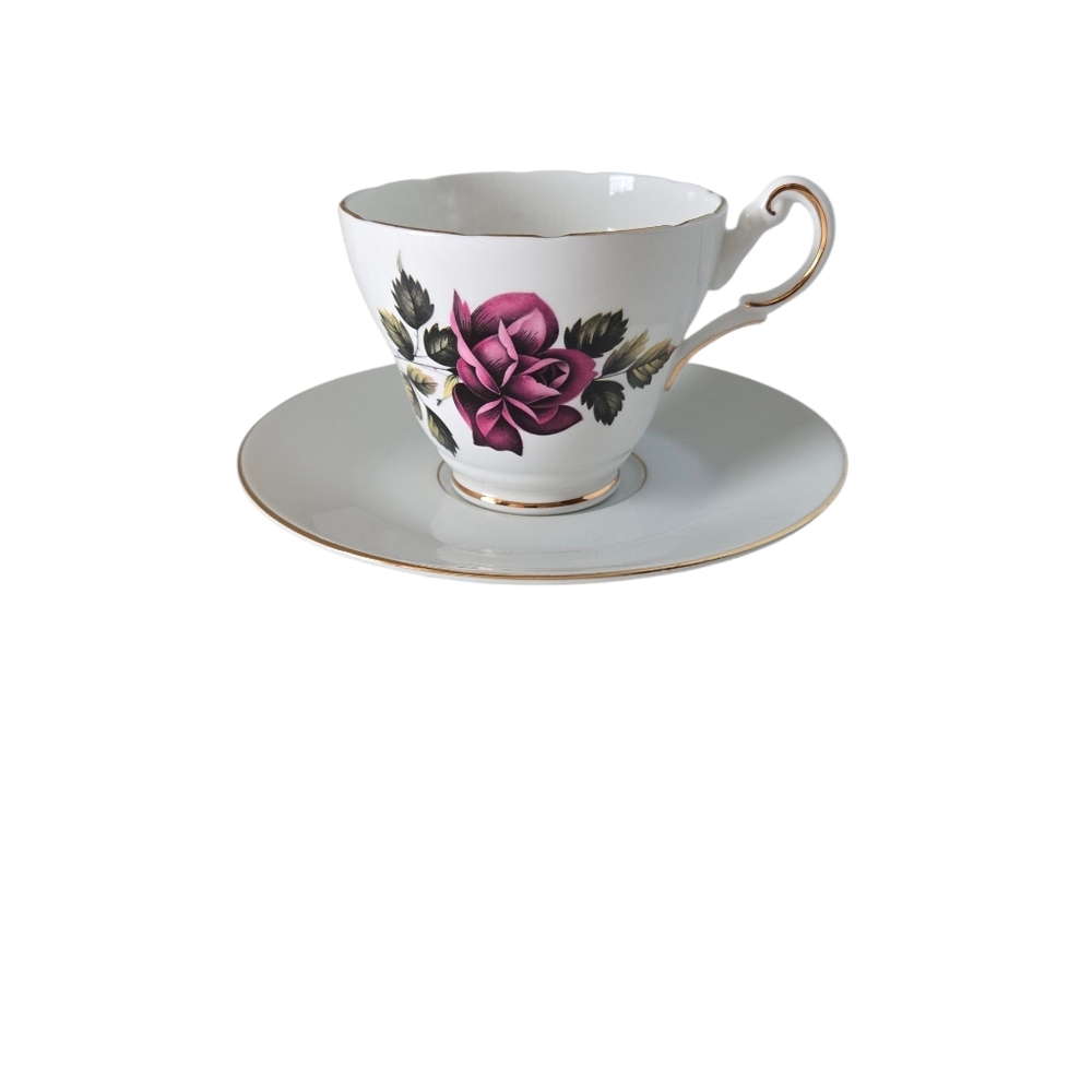 Regency Floral Teacup and Saucer Set
